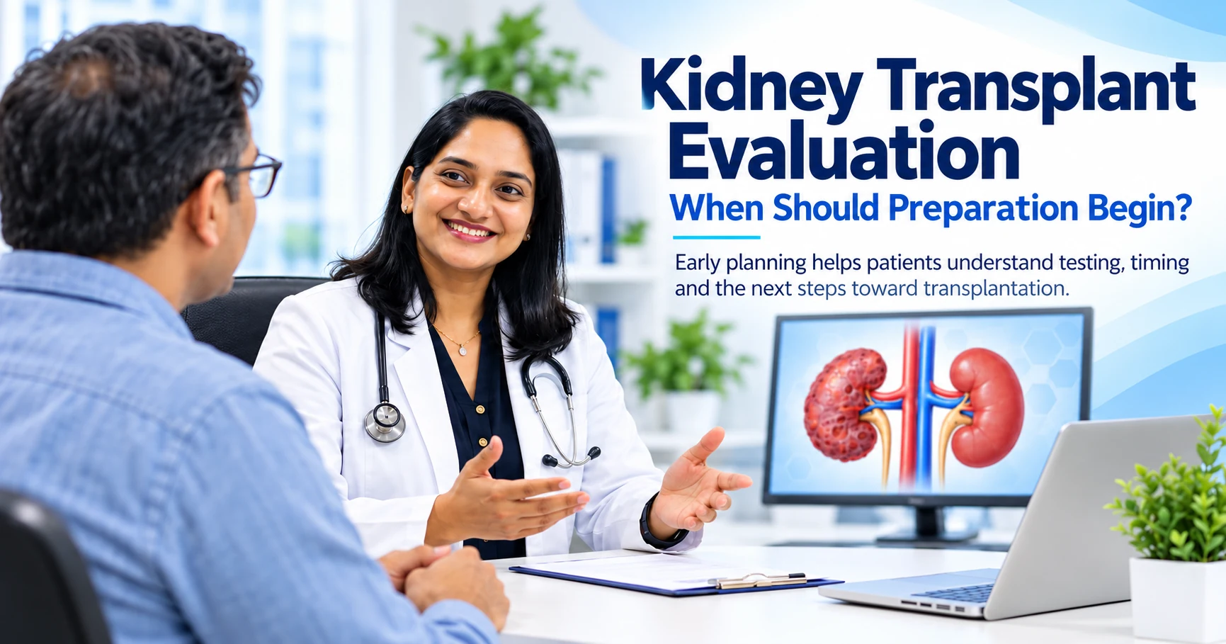 Kidney transplant evaluation consultation and preparation process